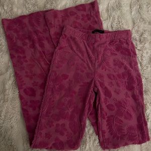 urban outfitters pink floral mirage terry pants size xsmall